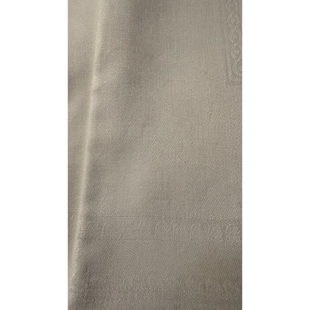 Vintage White Damask Napkins Hemstitched Fleur de Lis European Linen Set of 6